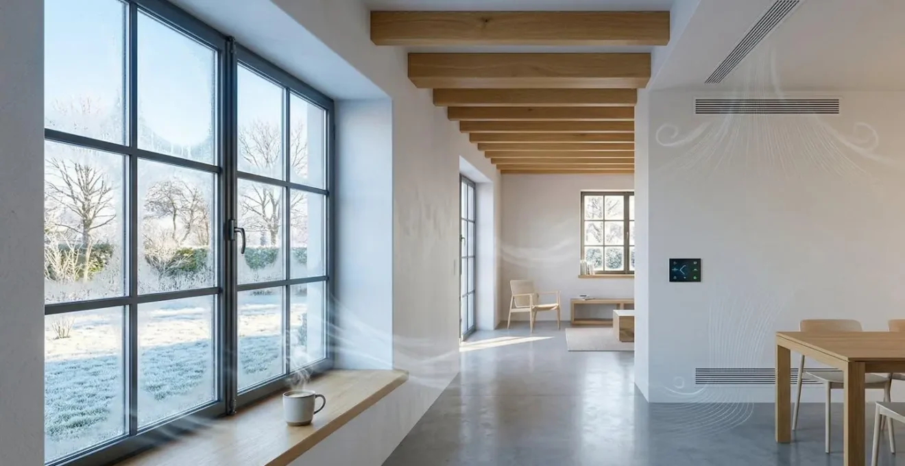 Comparaison visuelle des systèmes VMC Hygro A et Hygro B dans une maison moderne française