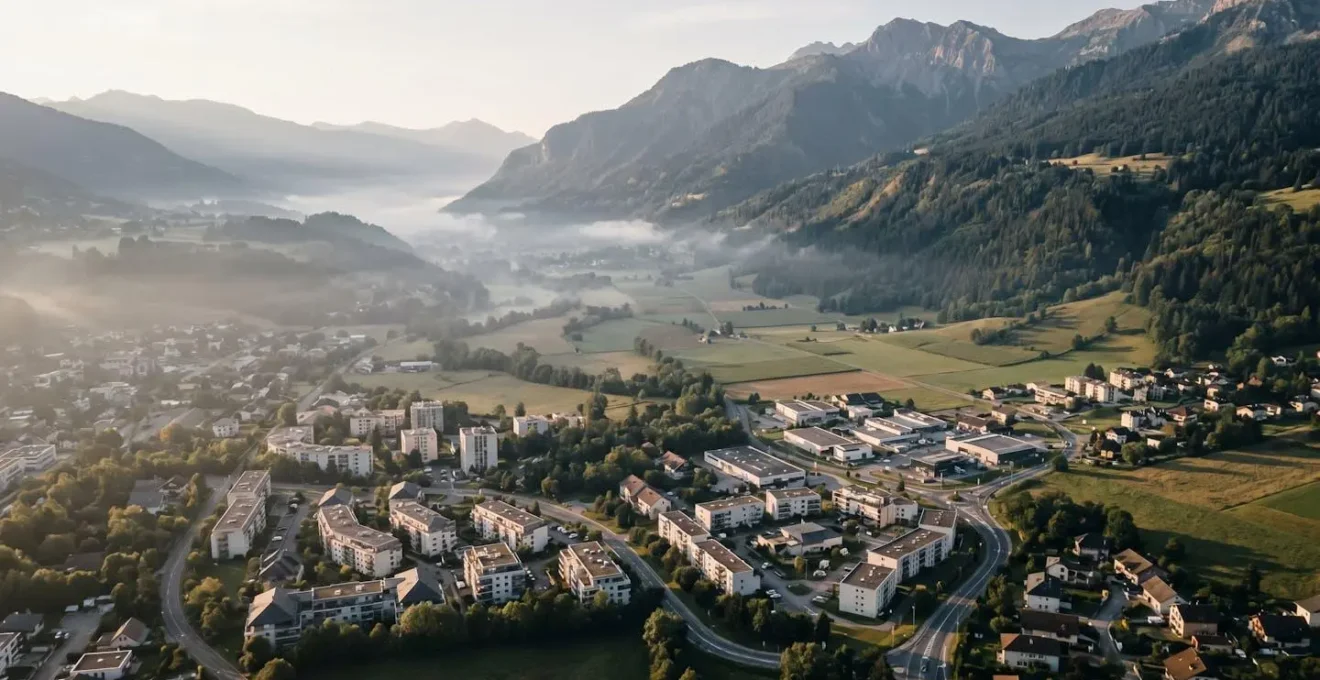 Vue aérienne stylisée montrant les zones urbaines françaises concernées par les restrictions