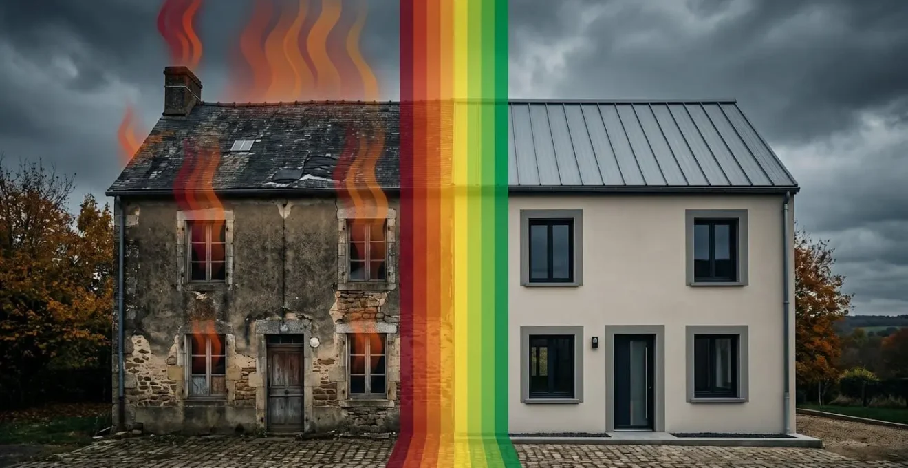 Transformation d'une maison passoire thermique en logement performant avec visualisation DPE